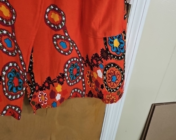 Orange Floral Open Front Cardigan - Picture 4 of 13